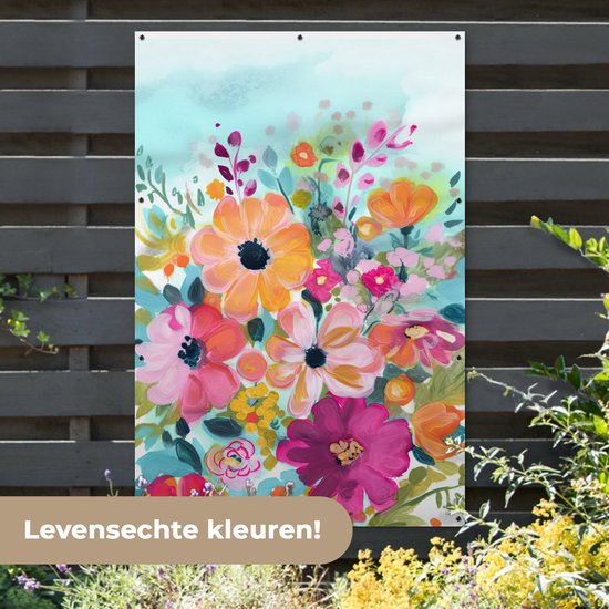 Décoration murale murale Fleurs - Tableau - Nature - Botanique - 120x180 cm - Affiche de jardin - Toile de jardin - Affiche d'extérieur