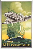 Diamond Painting KLM The Flying Dutchman poster 50x75 (Volledige bedekking - Vierkante steentjes) vliegtuig diamondpainting