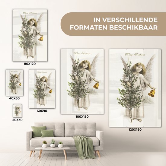 Peinture sur Verre - Art - Ange de Noël - Cloche de Noël - 100x150 cm - Peintures sur Verre Peintures - Photo sur Glas