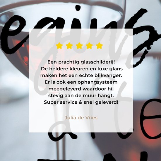 Peinture sur verre - Citation sur le Vin ' La Life commence après le vin' avec des verres à vin - 20x30 cm - Peintures sur Verre Peintures - Photo sur Glas
