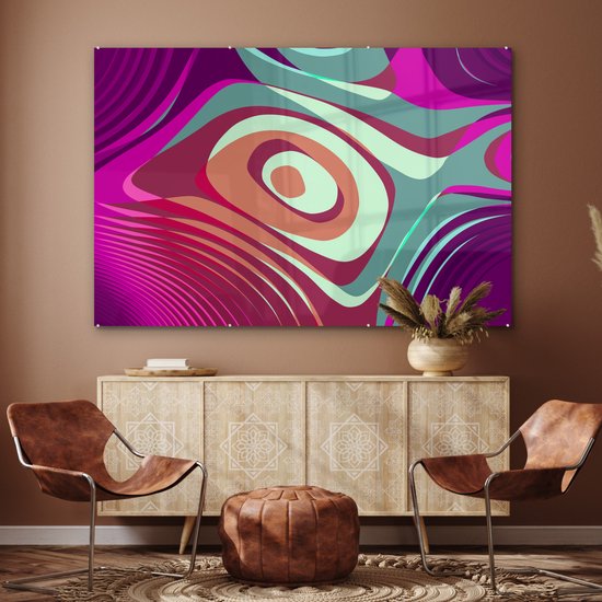 MuchoWow® Peinture sur Verre - Fond Abstrait - 180x120 cm - Peintures sur Verre Acrylique - Photo sur Glas