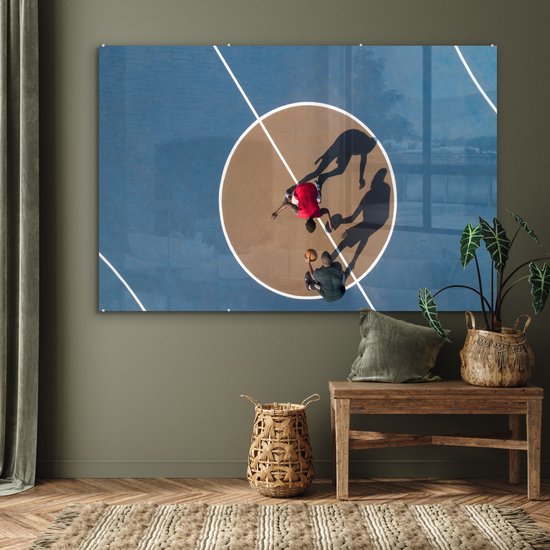 MuchoWow® Peinture sur verre 180x120 cm - Peinture sur verre acrylique - Basket-ball - Photo sur verre - Peintures