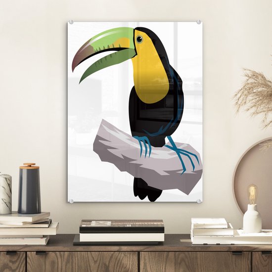 Peinture sur verre - un toucan - 30x40 cm - Peintures sur Verre Peintures - Photo sur Glas