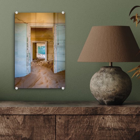 Peinture sur Verre - Une Maison Abandonnée Prise par le Sable dans le Kolmanskop - 20x30 cm - Peintures sur Verre Peintures - Photo sur Glas