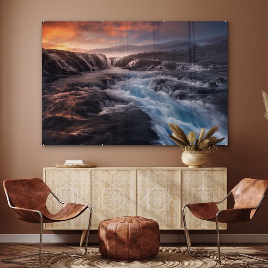 Peinture sur verre - Cascade - Nature - Berg - 150x100 cm - Peintures Plexiglas