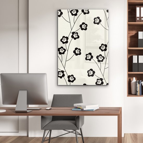 ® Glasschilderij 80x120 cm - Schilderij acrylglas - Natuur - Patronen - Boterbloem - Foto op glas - Muurdecoratie woonkamer - Wanddecoratie slaapkamer - Schilderijen