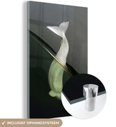 MuchoWow® Glasschilderij 20x30 cm - Schilderij acrylglas - Dolfijn - Water - Wit - Foto op glas - Schilderijen