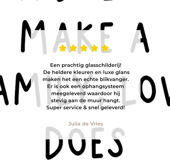 MuchoWow® Glasschilderij 80x120 cm - Schilderij acrylglas - Engelse quote "DNA doesn't make a family, love does" met een hartje op een witte achtergrond - Foto op glas - Schilderijen