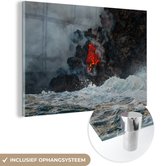 Peinture sur verre - Lave incandescente coulant du volcan Kilauea - 120x80 cm - Peintures sur Verre Peintures - Photo sur Glas