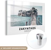 MuchoWow® Glasschilderij 30x20 cm - Schilderij acrylglas - Zakynthos - Griekenland - Zee - Foto op glas - Schilderijen