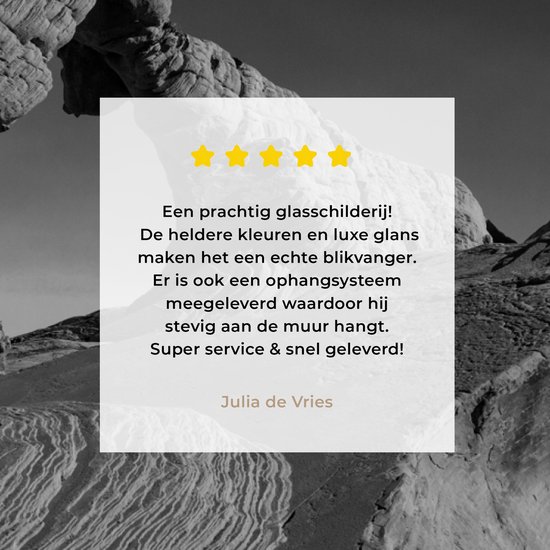 MuchoWow® Peinture sur verre 150x100 cm - Peinture sur verre acrylique - Rochers de grès - noir et blanc - Photo sur verre - Peintures