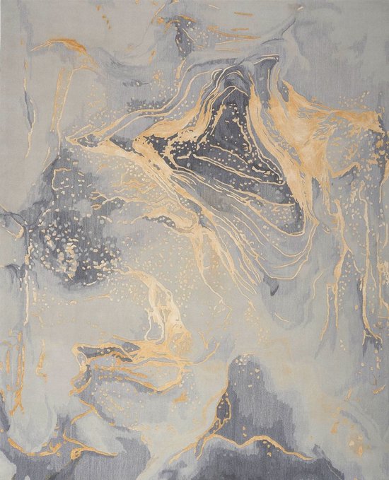 Vloerkleed Nourison Prismatic Grey Gold PRS28 - maat 168 x 226 cm