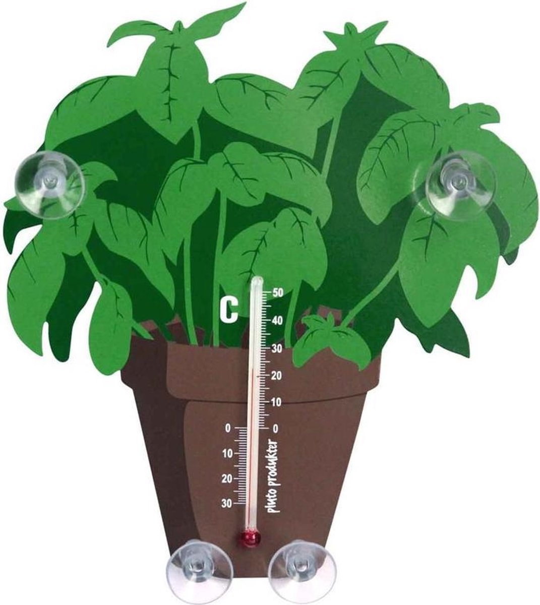 Pluto raam thermometer kruidenplantje BASILICUM Groen