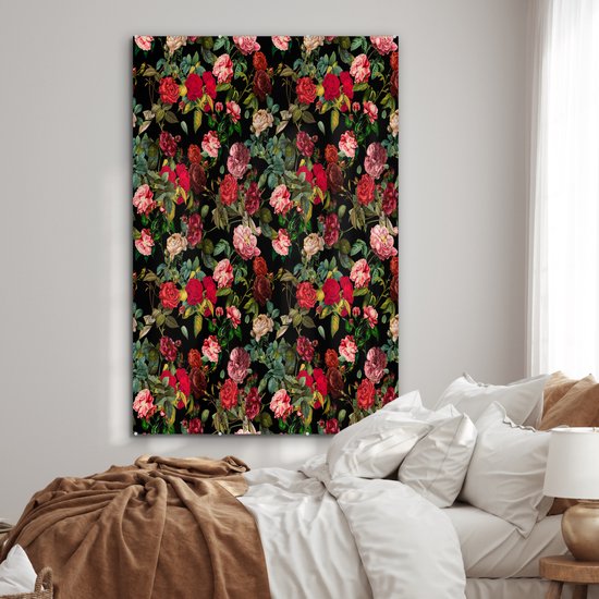 Peinture sur Verre - Fleurs - Vintage - Roses - 120x180 cm - Peintures sur Verre Peintures - Photo sur Glas