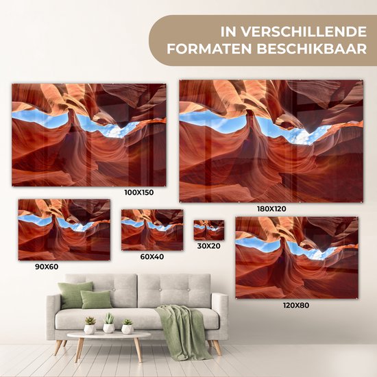 Peinture sur Verre - Murs Rocheux de l'Antelope Canyon aux USA - 180x120 cm - Peintures sur Verre Peintures - Photo sur Glas