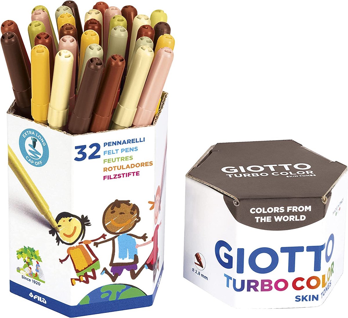 Giotto Huidskleur Stiften 32 Stuks - Huidskleur Viltstiften Skin Tones - Skin Color Marker - Skin Tones Stiften
