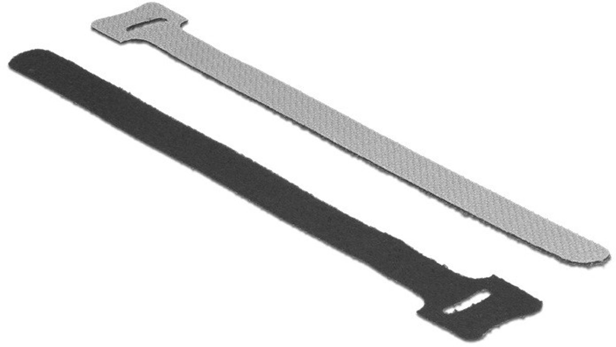 Klittenband kabelbinders 240 x 12mm / zwart (10 stuks)