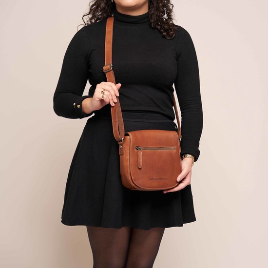 The Chesterfield Brand Sac à épaule bandoulière Roman Flapoverbag Cognac Brun