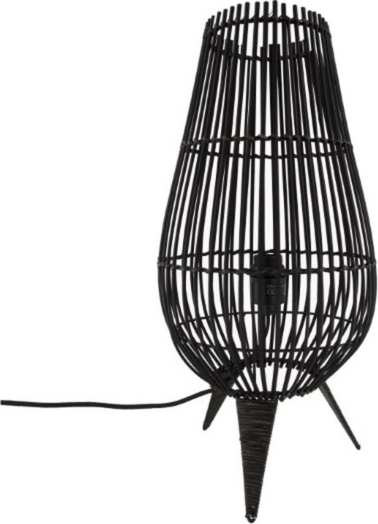 DKNC - Staande lamp Erfurt - Bamboe - 28x28x58cm - Zwart