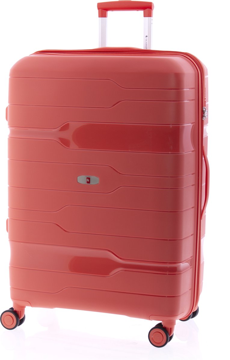 Gladiator Boxing Grote Koffer 77 cm - 105/115 liter - Expandable - TSA slot - Koraalrood
