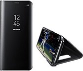 Hoesje Flip Cover Clear view voor Samsung A8 Plus Zwart