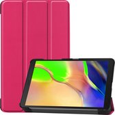 Hoesje Geschikt voor Samsung Galaxy Tab A 8.0 (2019) Hoes Case Tablet Hoesje Tri-fold - Hoes Geschikt voor Samsung Tab A 8.0 (2019) Hoesje Hard Cover Bookcase Hoes - Donkerroze.