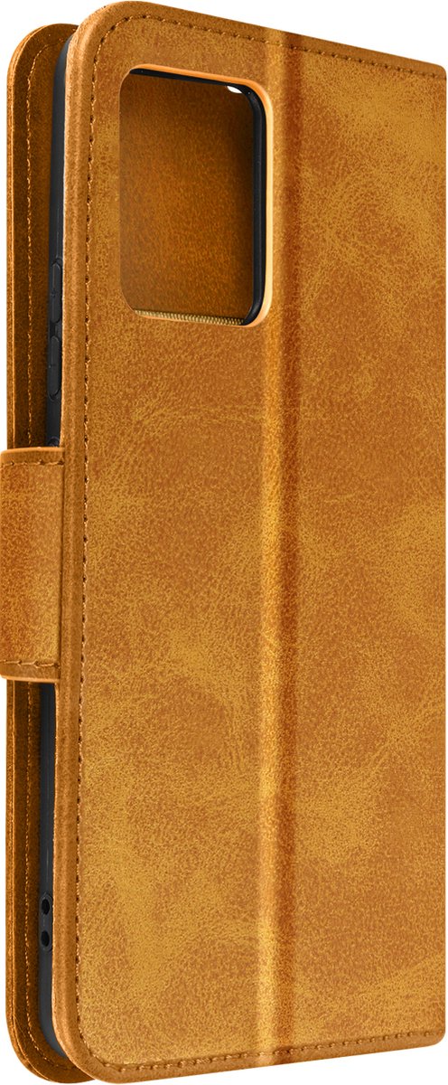 Foliohoes geschikt voor Motorola Moto E13 Stand Functie Camel Polsband + Haak