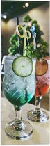Vlag - Twee Smaken Cocktails in een Knus Café - 20x60 cm Foto op Polyester Vlag