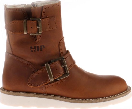| Bruine HIP H2442 Enkellaarsjes Met Gesp Hip Enkellaarzen voor Jongens | KLEDING.nl