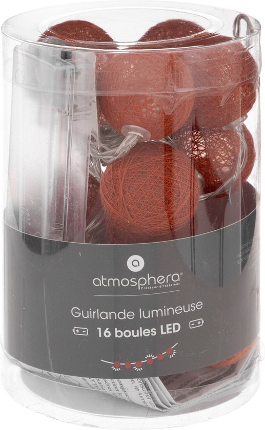 Guirlande Lumineuse 10 Led boule Rouge et Blanche 1,35 m