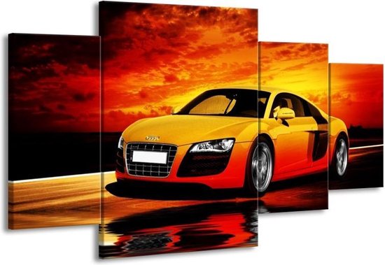 Peinture sur toile Audi | Orange, noir, jaune | 160x90cm 4 Liège