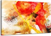 Peinture sur toile Abstrait | Rouge, jaune, blanc | 140x90cm 1 Liège