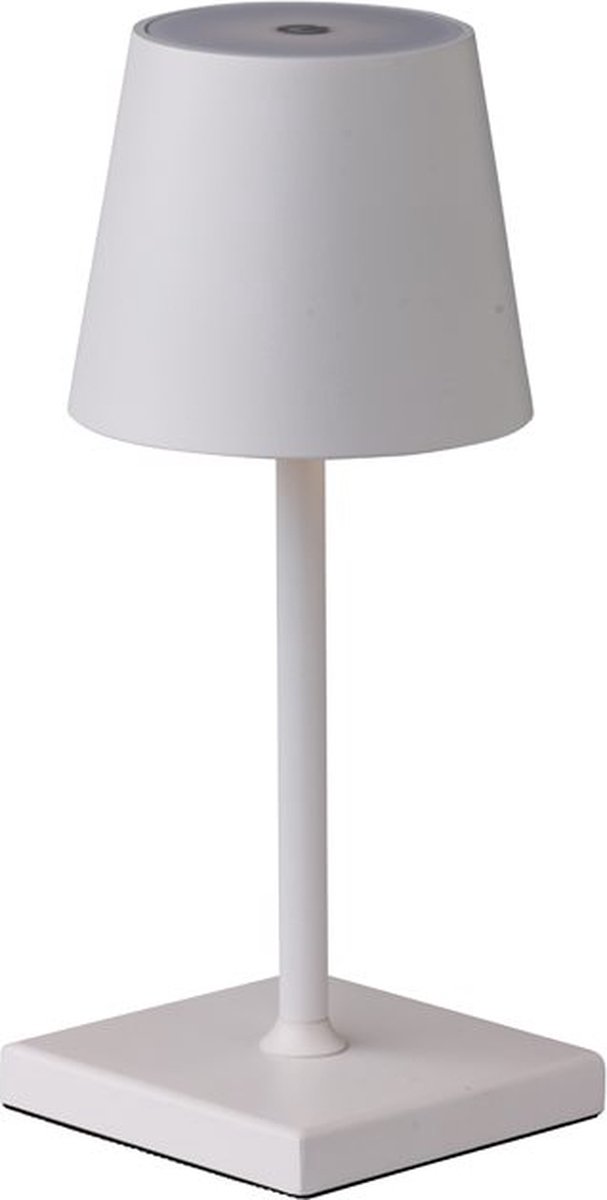à Table San Francisco Tafellamp - LED Licht - voor Binnen en Buiten - Woonkamer - Slaapkamer - Tuin - Oplaadbaar - USB - Dimbaar - 26 cm - Wit