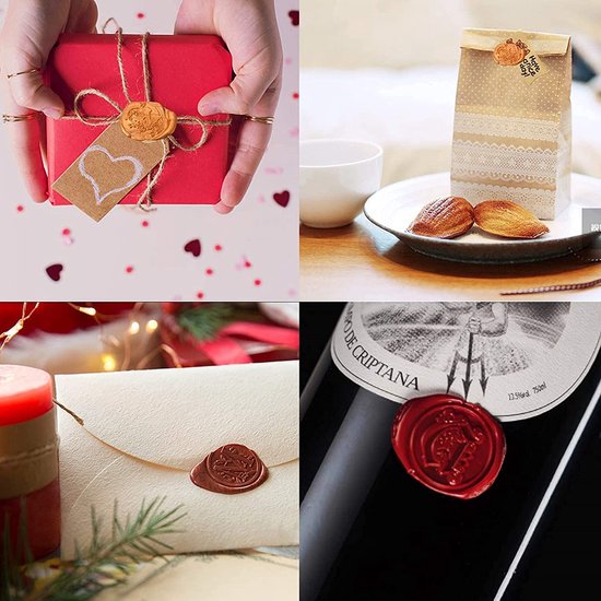 Cire Pour Sceau Kit Perline 500 Perles Cire à Cacheter Rouge - Kit Sceau De Cire Octogonal Avec Cuillère Et Bougie Pour Enveloppes Sceaux Cire Rouge Cachet Cire