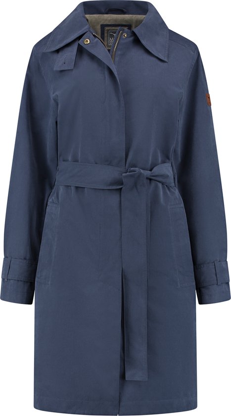 MGO Pippa Dames Trenchcoat - Lange jas vrouwen - Wind- en Waterdicht - Blauw - Maat XL