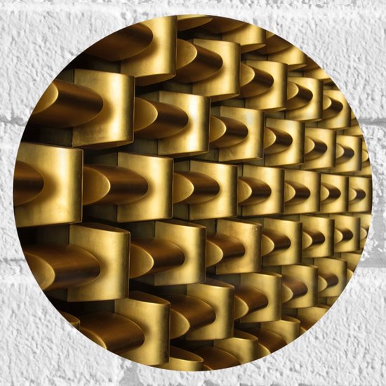 Muursticker Cirkel - Abstracte Gouden Vormen op Wand - 20x20 cm Foto op Muursticker
