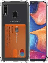 Smartphonica Telefoonhoesje Geschikt voor Samsung Galaxy A20E met Pasjeshouder Doorzichtig Siliconen - Transparant TPU Shockproof Backcover Case with Card Slot geschikt voor Samsung Galaxy A20e