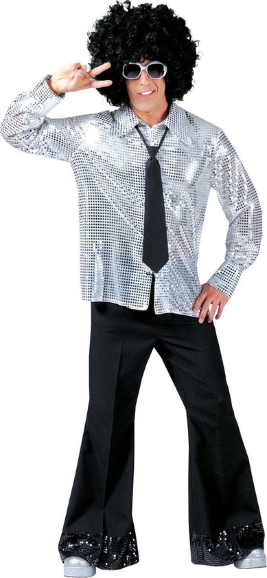 Disco overhemd zilver