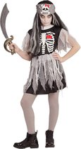 Widmann - Piraat & Viking Kostuum - Rood Hart Pirate - Meisje - grijs - Maat 104 - Carnavalskleding - Verkleedkleding