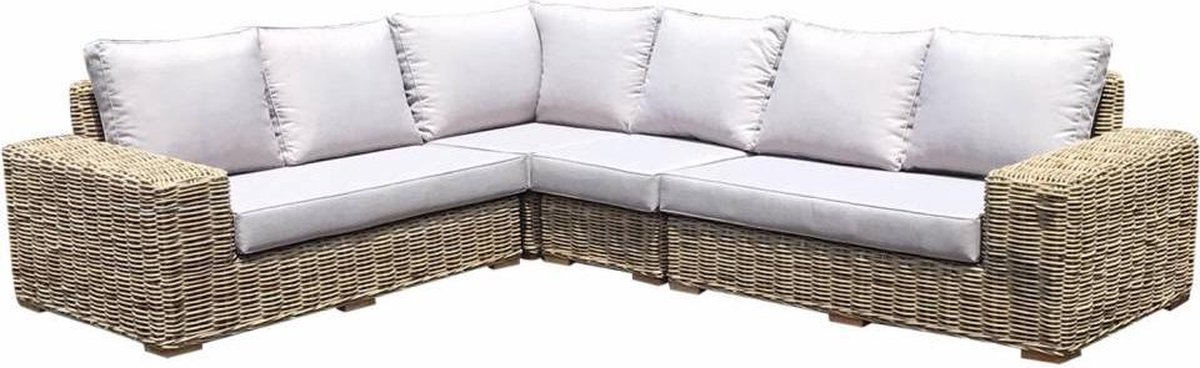 Otava hoek loungeset 4-delig naturel rotan