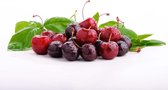 Fotobehang Cherries With Leaves | XL - 208cm x 146cm | 130g/m2 Vlies