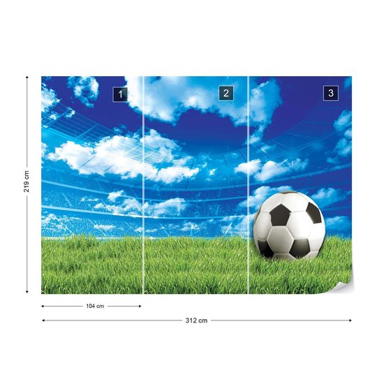 Papier peint Stade de football | XXL - 312 cm x 219 cm | Polaire 130g / m2