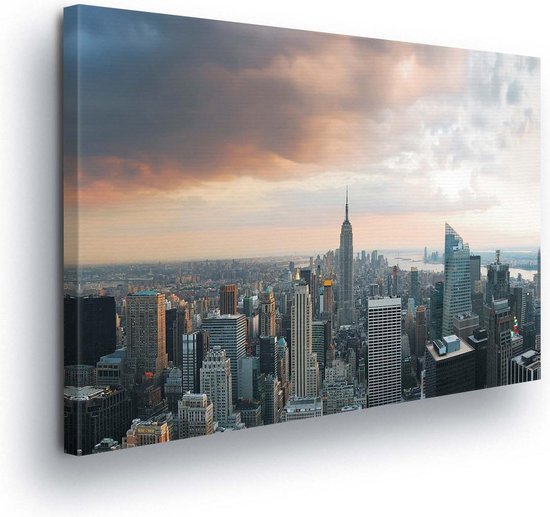 City New York Skyline Canvas Print 100cm x 75cm | bol.com
