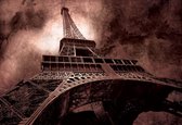 Fotobehang Paris Eiffel Tower Brown | XXXL - 416cm x 254cm | 130g/m2 Vlies