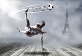 Fotobehang Football Player Paris | XL - 208cm x 146cm | 130g/m2 Vlies