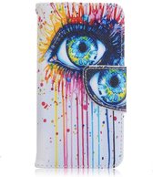 Kleurrijk oog iPhone SE 5 en 5S portemonnee cover
