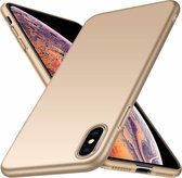Geschikt Voor Apple Iphone X / Xs + Gratis Glazen Screenprotector Ultra Thin Case - Goud