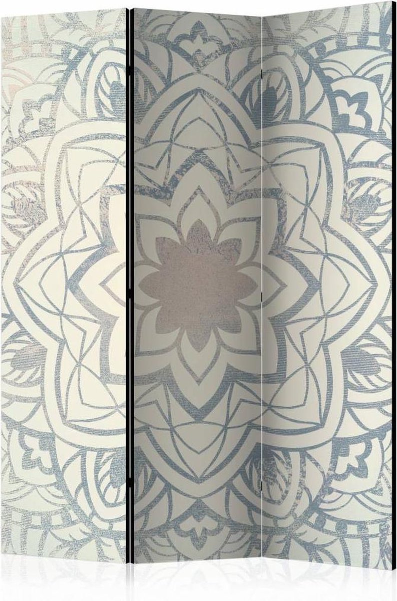 Vouwscherm - Winter Mandala 135x172 cm , gemonteerd geleverd (kamerscherm) dubbelzijdig geprint
