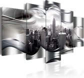 Schilderij - Platinum New York , platinum look , 5 luik