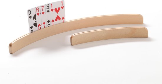 Thumbnail van een extra afbeelding van het spel Luxe houten speelkaartenhouder Groot 51 cm